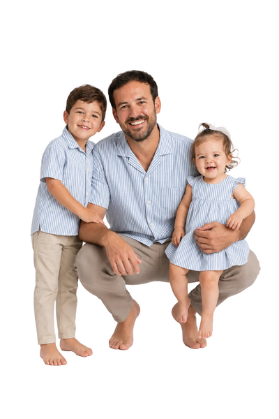 Camisa papá y vestido hija bebé