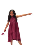 Cherry Red Girl Vestido Largo para Niña Rojo Cherry 100% Algodón