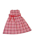 Vestido Tartan Girl | Vestido de Niña en Algodón 100% con Lazo de Pana Rojo