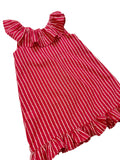 Vestido Candy Rojo Rayado para Niña en Algodón 100% | Fresco, Cómodo y Elegante