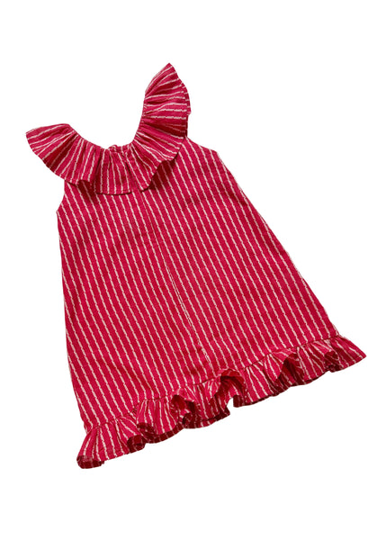 Vestido Candy Rojo Rayado para Niña en Algodón 100% | Fresco, Cómodo y Elegante