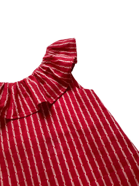Vestido Candy Rojo Rayado para Niña en Algodón 100% | Fresco, Cómodo y Elegante